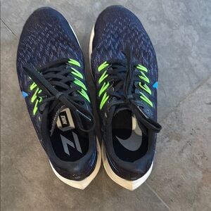 Nike Zoom Pegasus running shoes, black, neon green and blue swish